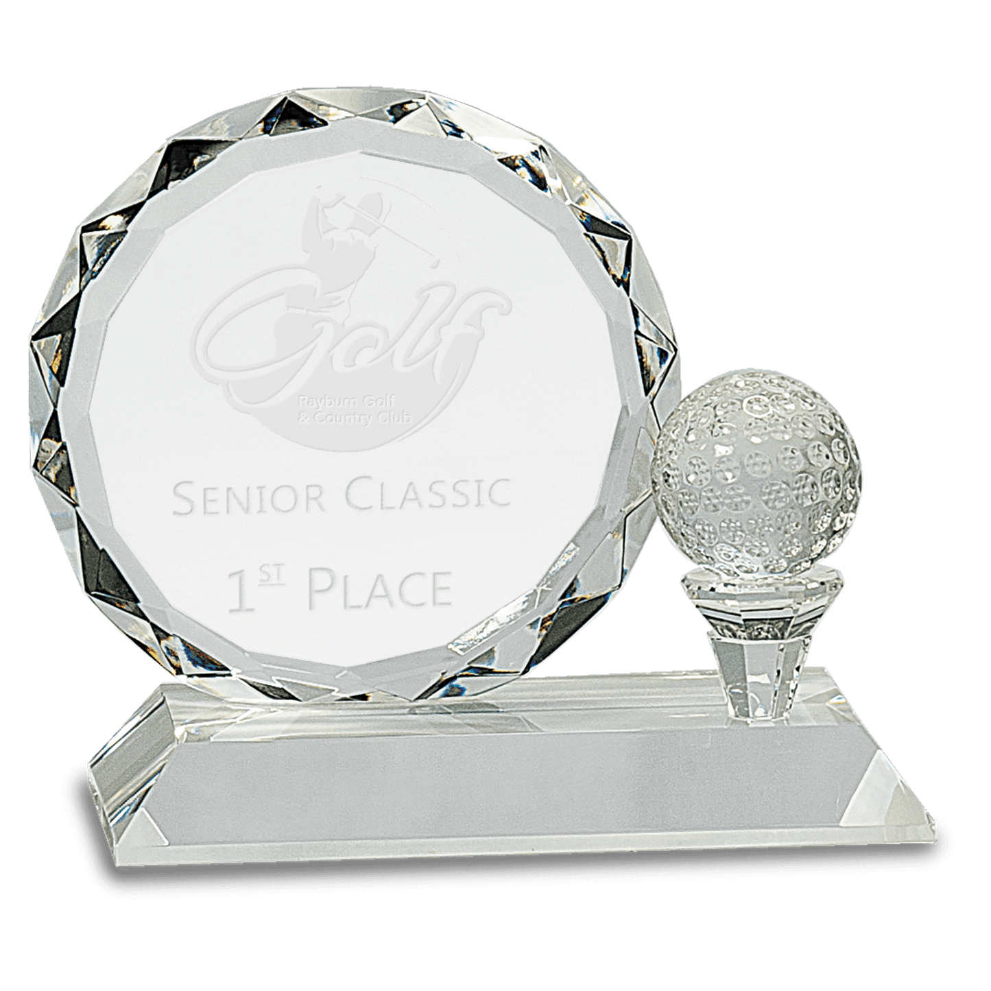 Round Facet Crystal Golf Award