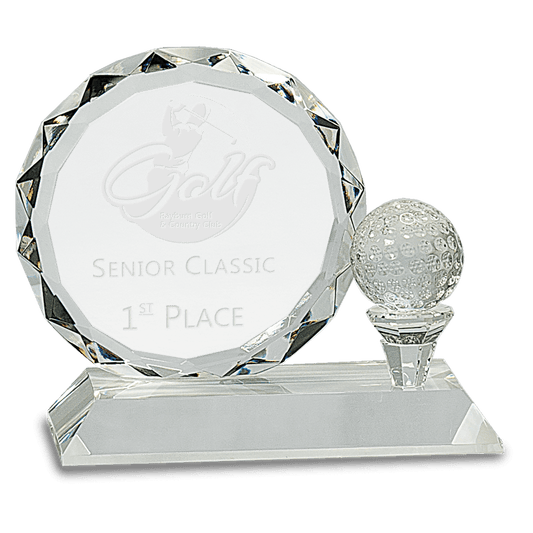 Round Facet Crystal Golf Award