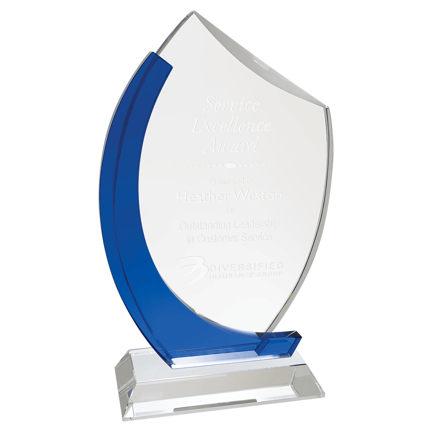 Slant Oval Crystal Award