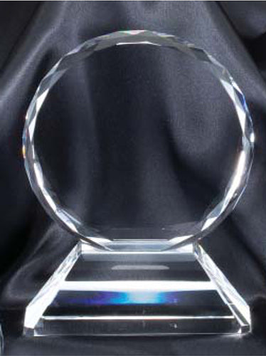 Round Faceted Crystal Award