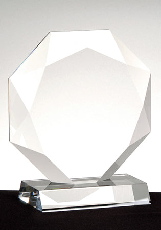 Octagon Gem Cut Crystal Award