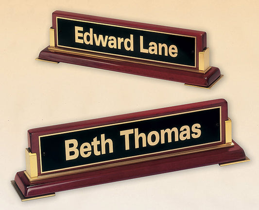 Rosewood Finish Desk Sign