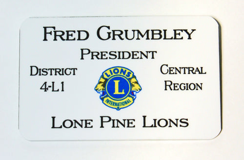 Lions Club Full Color Name Badge