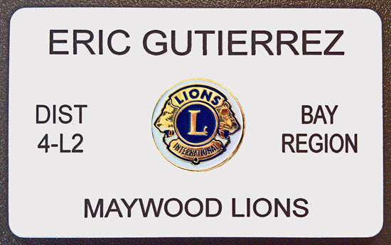 Lions Club Name Badge