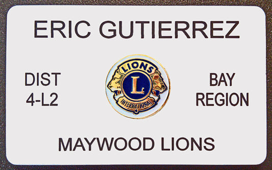 Lions Club Name Badge