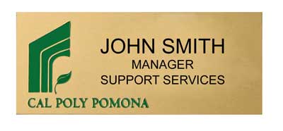 Cal Poly 3-4 Line Name Badge with new Logo