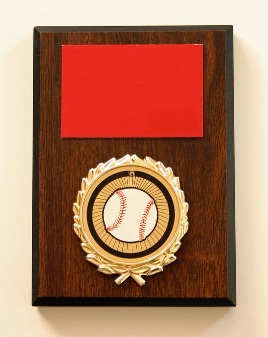 Walnut Baseball Plaque