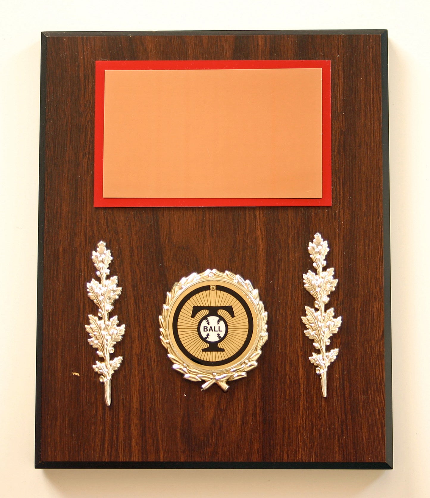 Walnut Finish Double Leaf Plaque