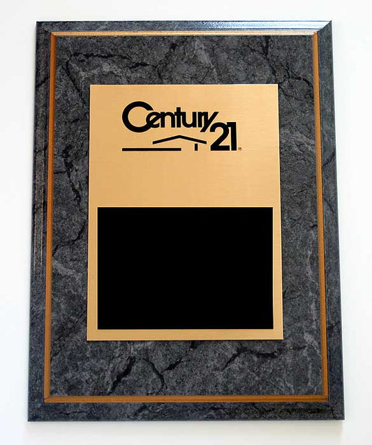 Grey Marble Finish Gold Edge Plaque