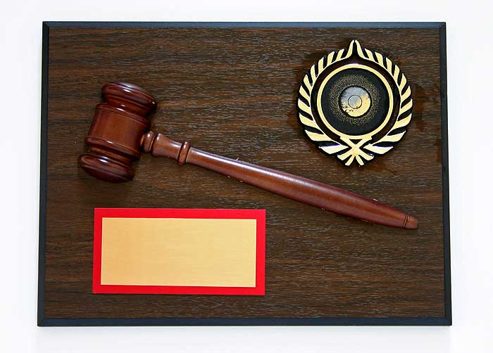 Gavel Wreath Plaque