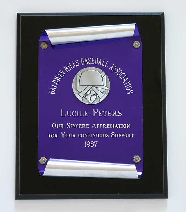 Baseball Scroll Plaque